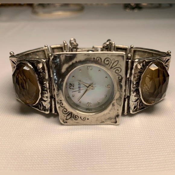 ✨ Shablool 925 Israel Sterling silver and smoky quartz watch/ - Picture 1 of 10